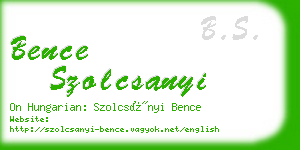 bence szolcsanyi business card